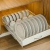 CARLA HOME Pull Out Dish Rack for Kitchen Cabinet with Slide Out Drawer Organizer for Plates, Bowls & Utensils
