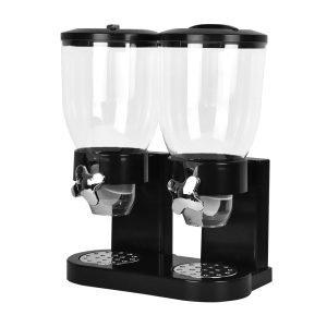 TOQUE Double Cereal Dispenser Dry Food Black